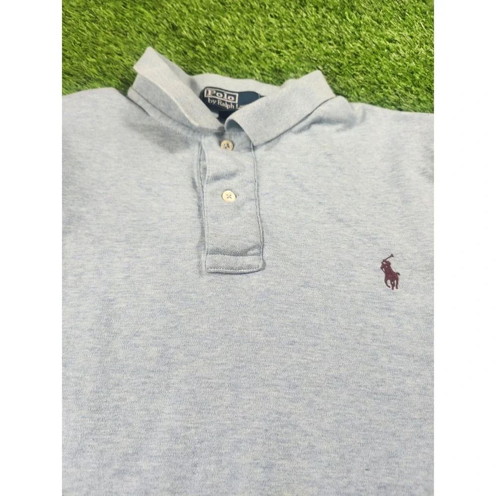 Vintage Polo By Ralph Lauren Polo Shirt‎ Mens L Gray Short Sleeve Cotton Pony